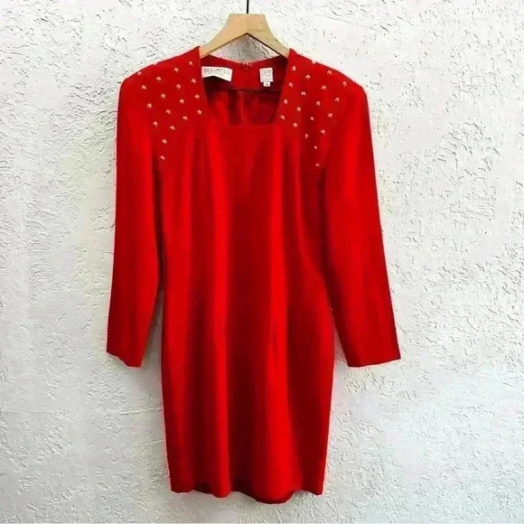 Bugardi red sheath dress with star embellishments size 10 - Picture 4 of 15